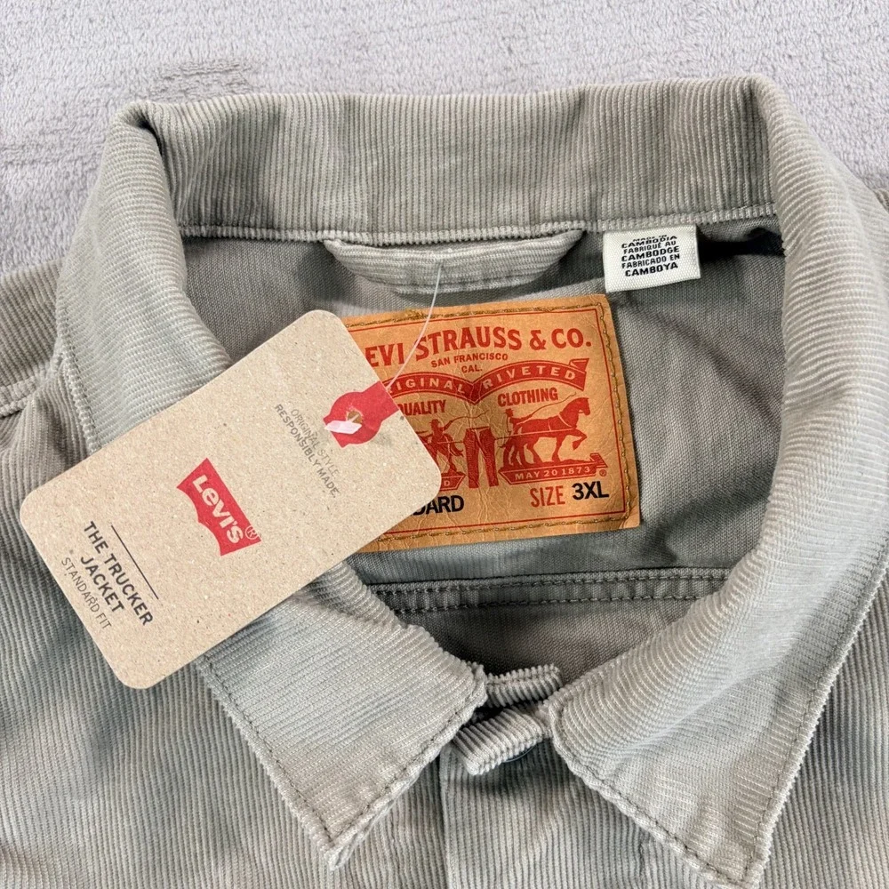 Levis The Trucker Western Corduroy Jacket in Sand Standard Fit Men 3XL NWT